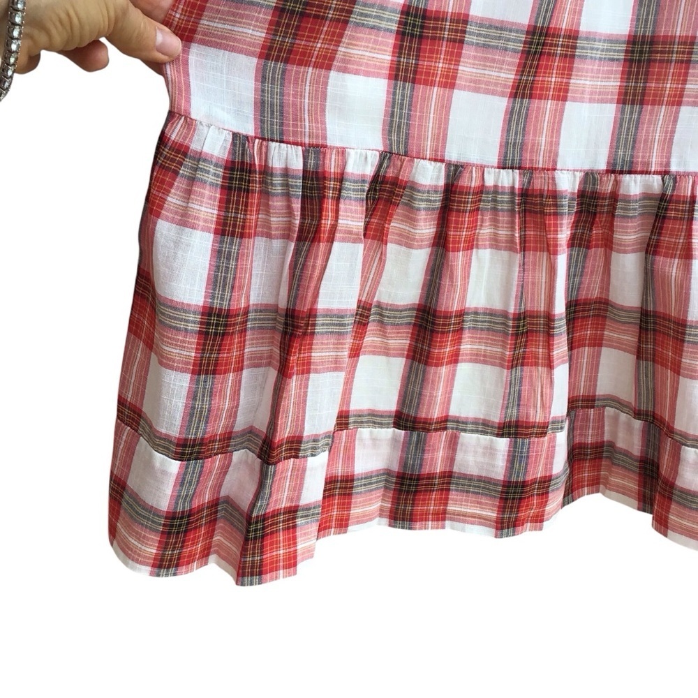Sundays Jacques Long Sleeve Plaid Dress Pintuck Boho Dress NEW - Picture 6 of 15